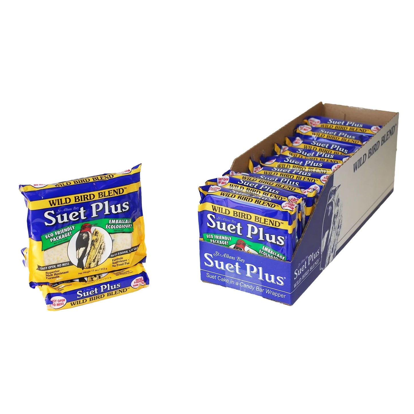A box of twelve st albans wild bird blend suet cakes