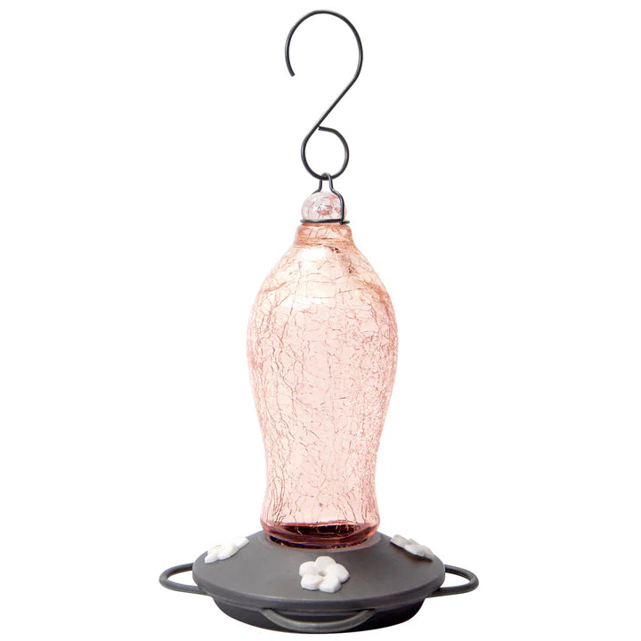 Artisan Series Blush Crackle Gravity Hummingbird Feeder by NATURE'S WAY