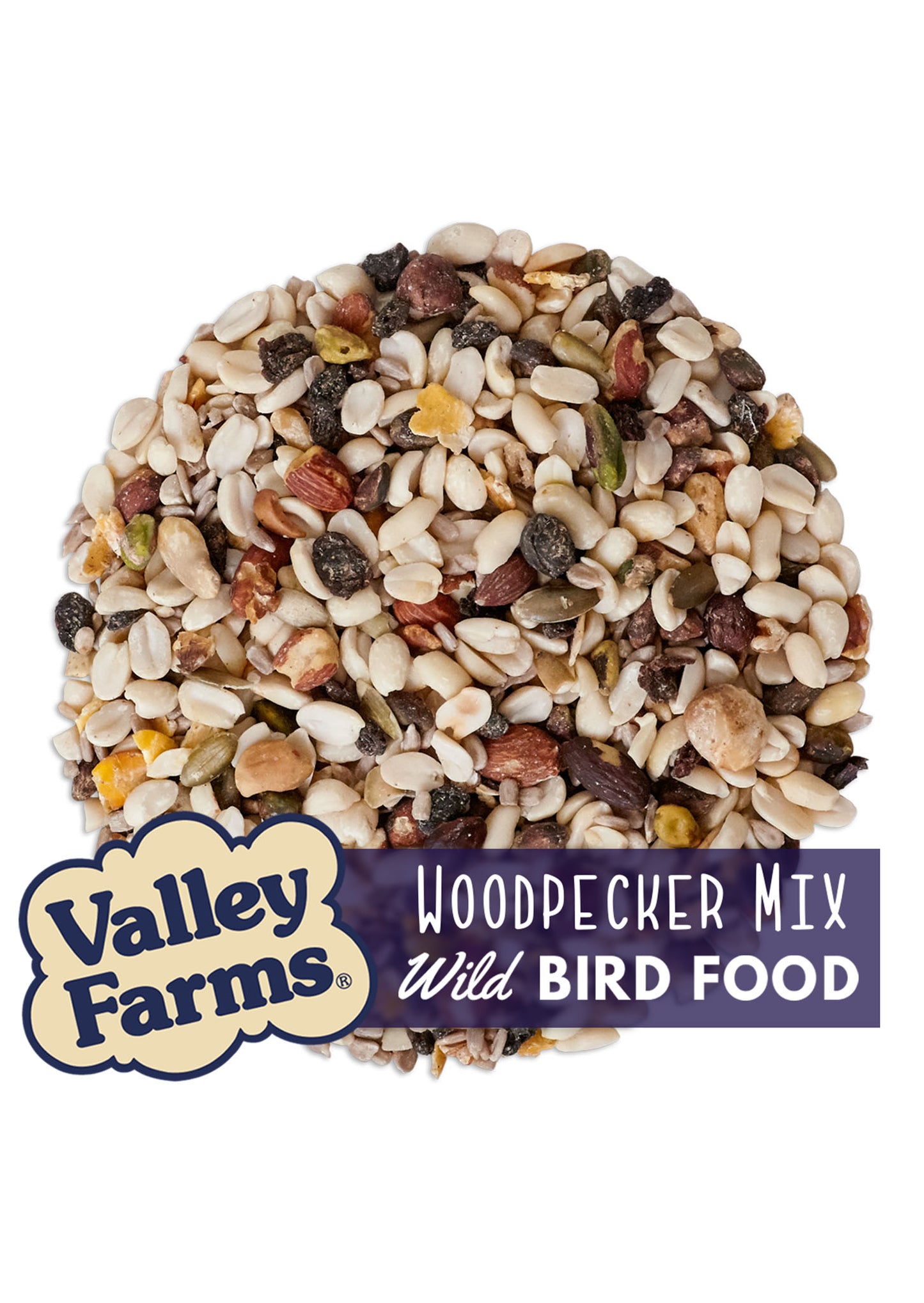 Valley Farms Woodpecker Mix Wild Bird Food with Sunflower Hearts!