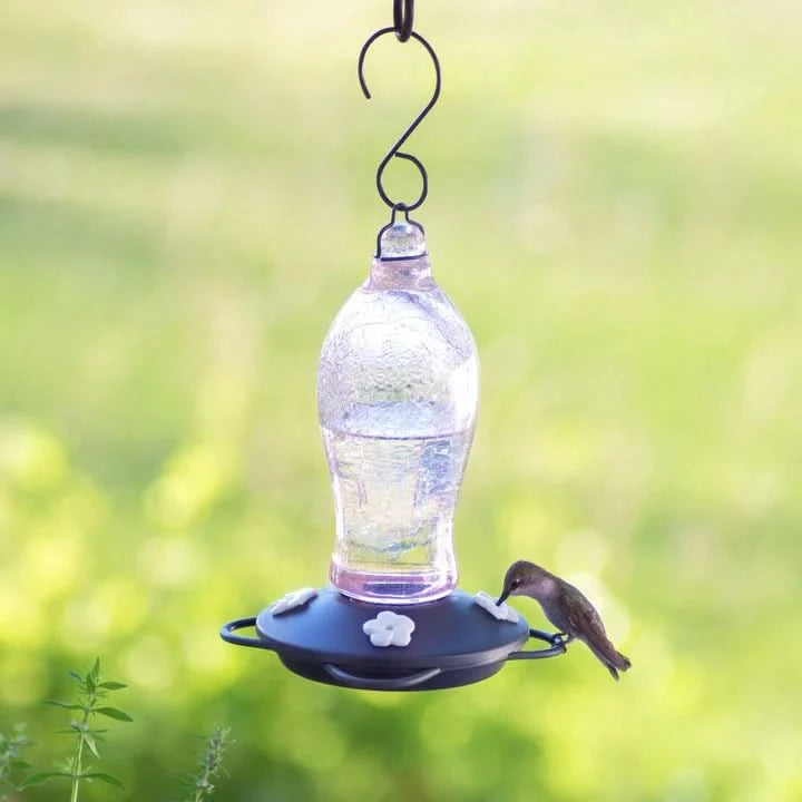 Artisan Series Blush Crackle Gravity Hummingbird Feeder by NATURE'S WAY