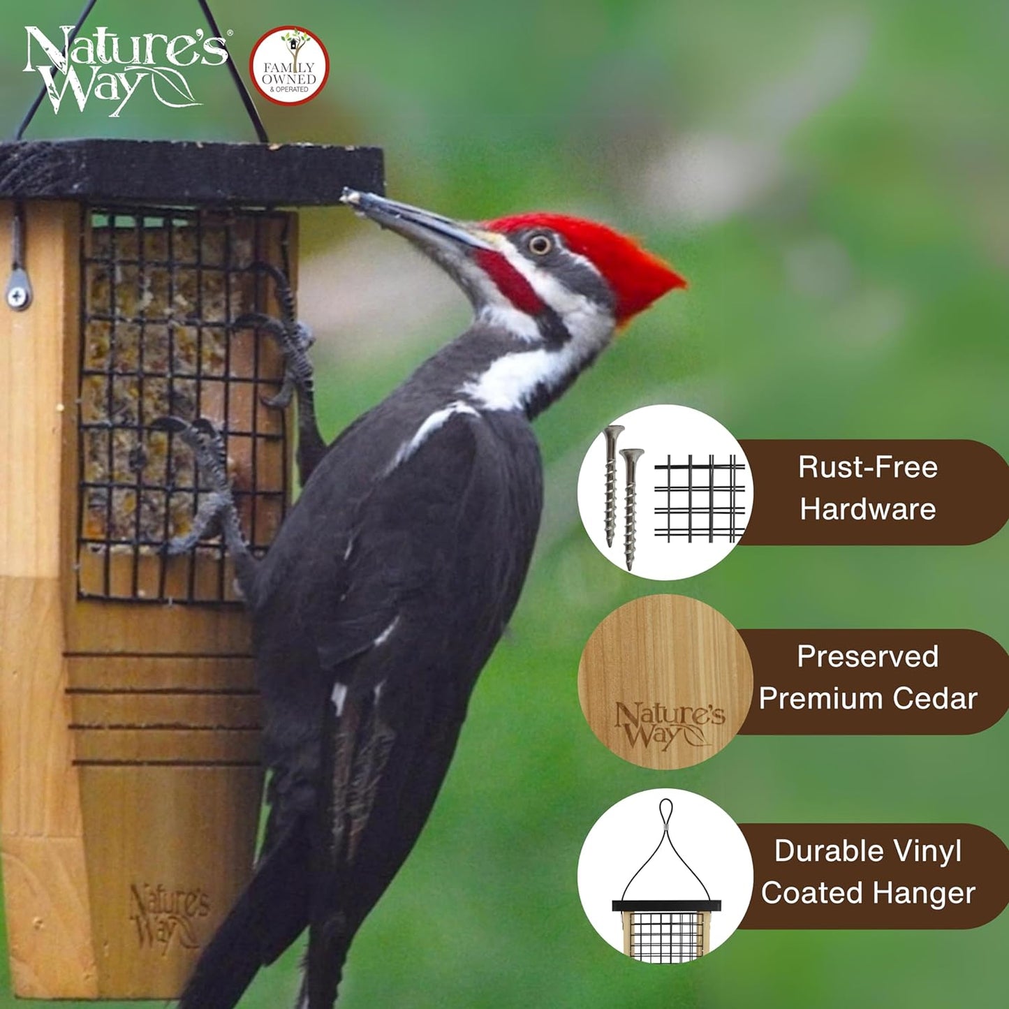 Cedar Tail Prop Suet Feeder by NATURE'S WAY