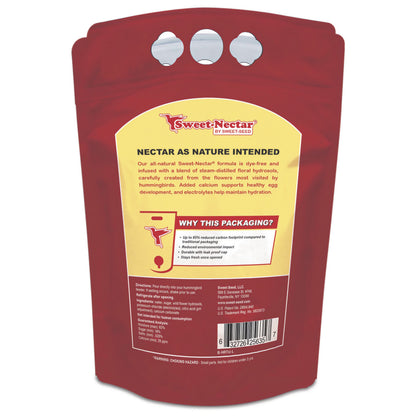 the back of the large red sweet seeds sweet nectar bag
