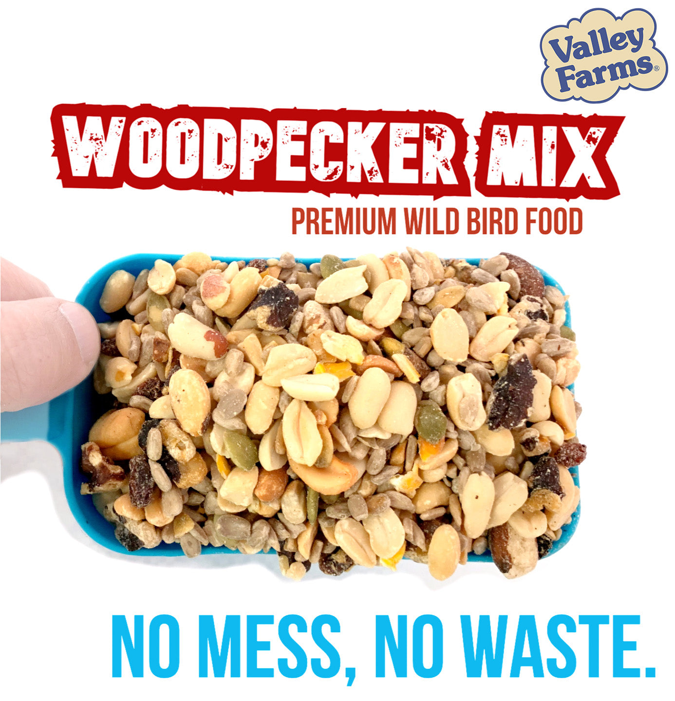 Valley Farms Woodpecker Mix Wild Bird Food with Sunflower Hearts!