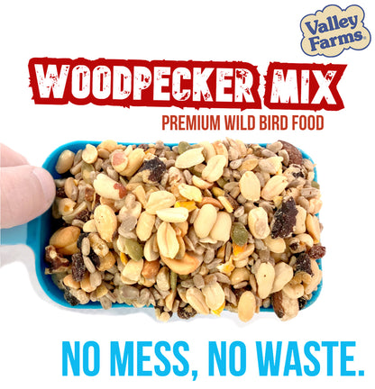 Valley Farms Woodpecker Mix Wild Bird Food with Sunflower Hearts!