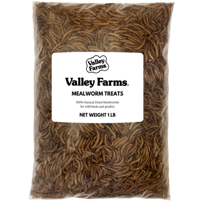 A bag of valley farms mealworm treats